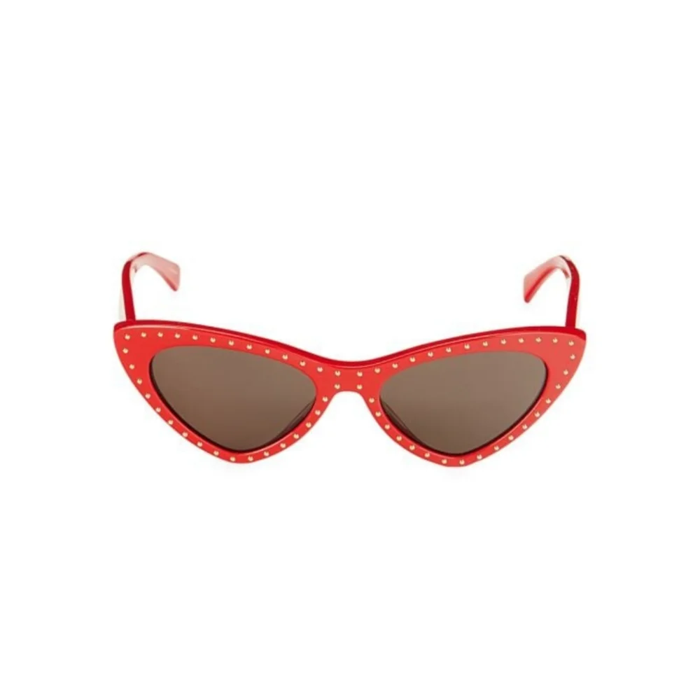 MOSCHINO- 52MM Studded Cat Eye Sunglasses- Red - Picture 6 of 9